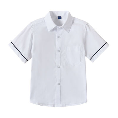 Roupas escolares camisas formais camisas brancas personalizadas manga curta regular